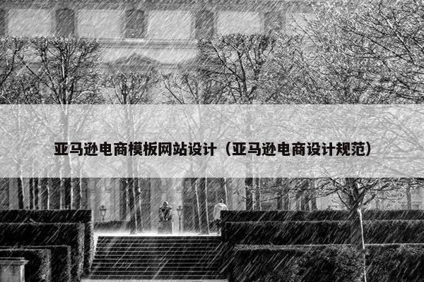 亚马逊电商模板网站设计（亚马逊电商设计规范）