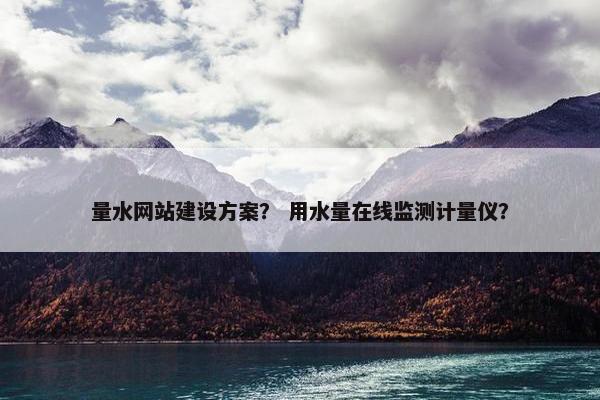 量水网站建设方案？ 用水量在线监测计量仪？