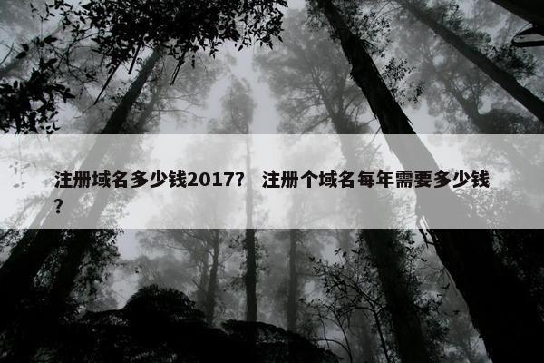 注册域名多少钱2017？ 注册个域名每年需要多少钱？