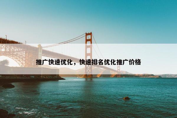 推广快速优化，快速排名优化推广价格