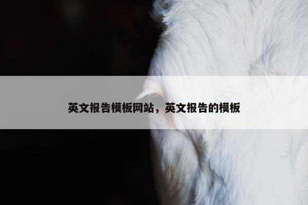 英文报告模板网站，英文报告的模板