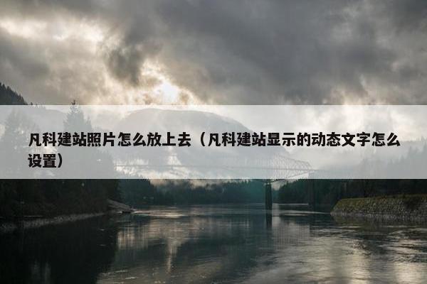 凡科建站照片怎么放上去（凡科建站显示的动态文字怎么设置）