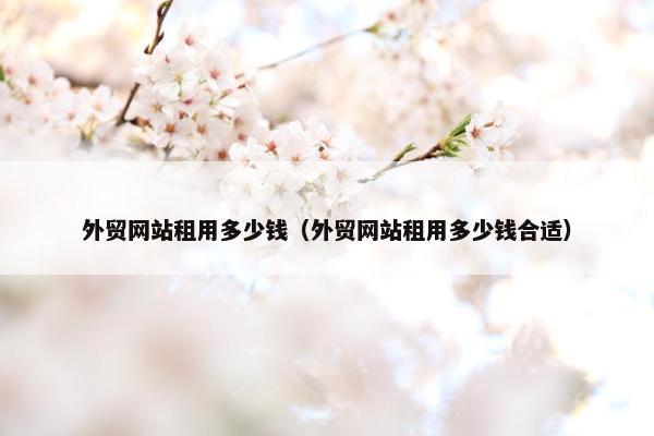 外贸网站租用多少钱（外贸网站租用多少钱合适）