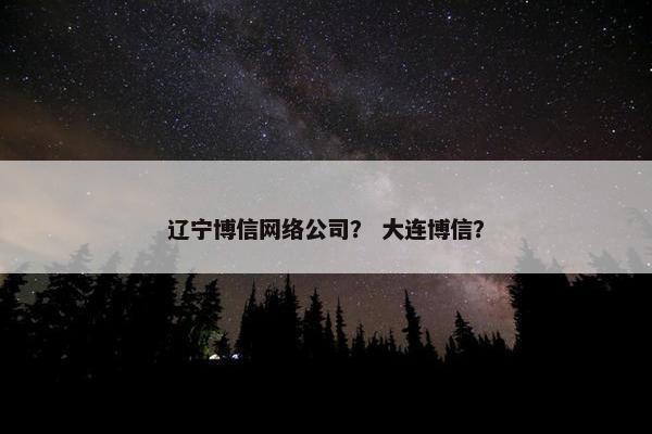 辽宁博信网络公司？ 大连博信？