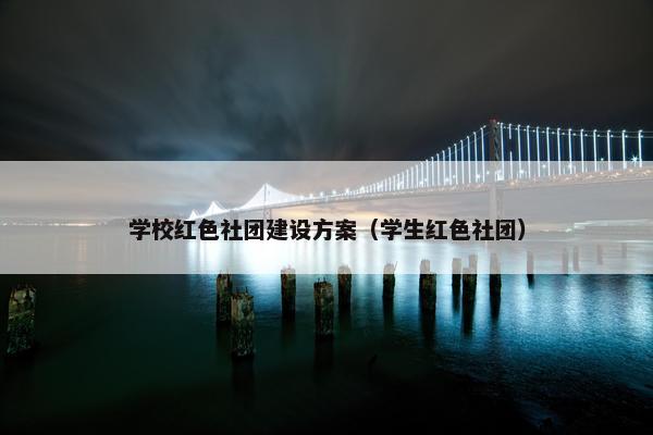 学校红色社团建设方案（学生红色社团）