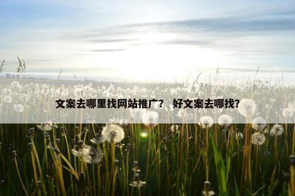 文案去哪里找网站推广？ 好文案去哪找？