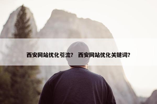 西安网站优化引流？ 西安网站优化关键词？