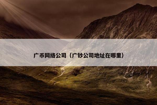广币网络公司（广钞公司地址在哪里）