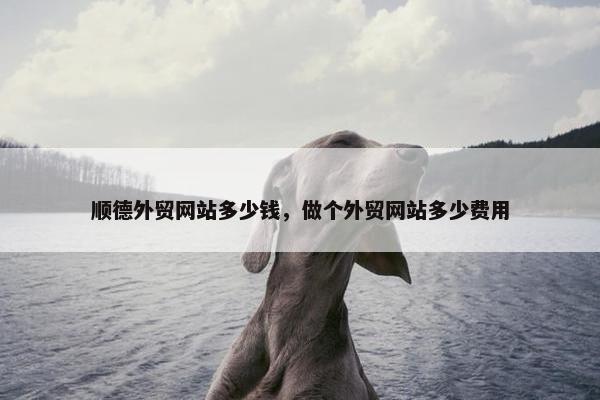 顺德外贸网站多少钱，做个外贸网站多少费用