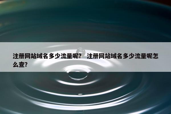 注册网站域名多少流量呢？ 注册网站域名多少流量呢怎么查？