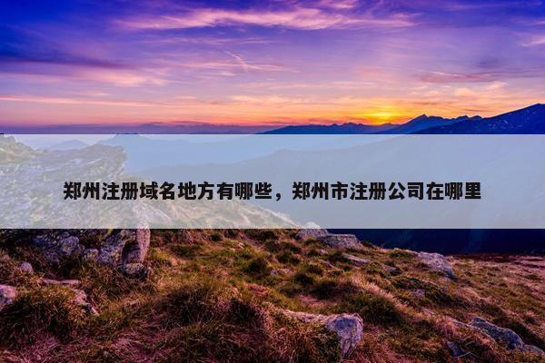 郑州注册域名地方有哪些，郑州市注册公司在哪里