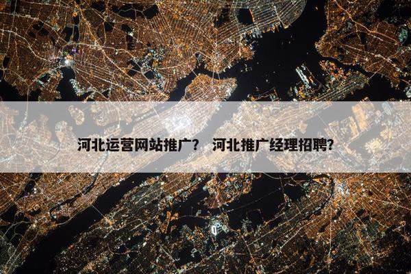 河北运营网站推广？ 河北推广经理招聘？
