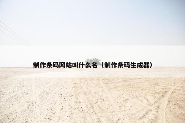 制作条码网站叫什么名（制作条码生成器）