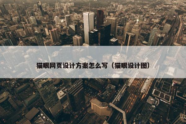 猫眼网页设计方案怎么写（猫眼设计图）