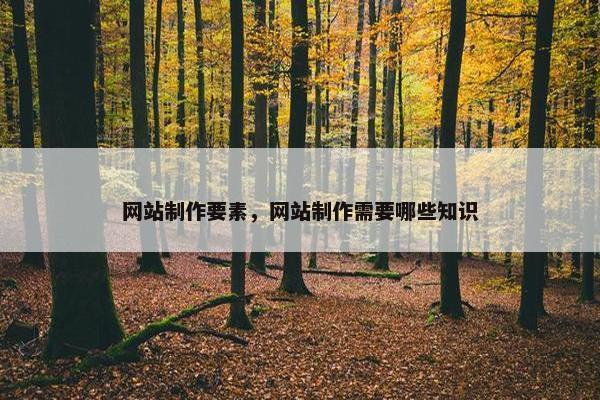 网站制作要素，网站制作需要哪些知识