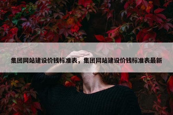 集团网站建设价钱标准表，集团网站建设价钱标准表最新