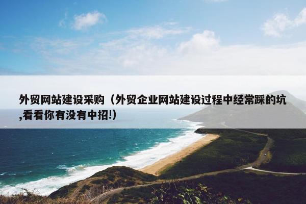 外贸网站建设采购（外贸企业网站建设过程中经常踩的坑,看看你有没有中招!）