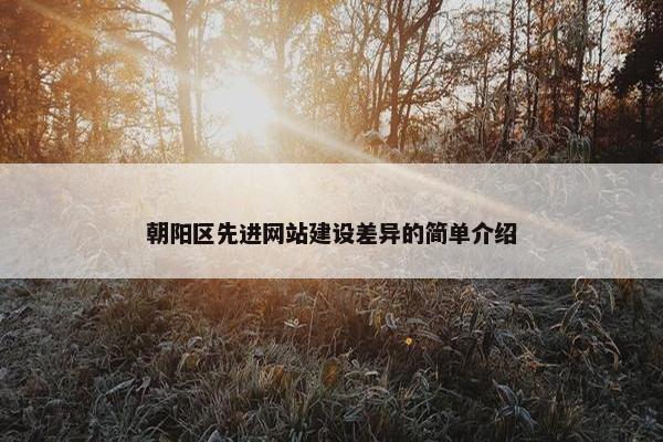 朝阳区先进网站建设差异的简单介绍
