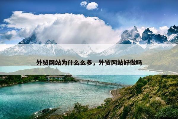 外贸网站为什么么多，外贸网站好做吗