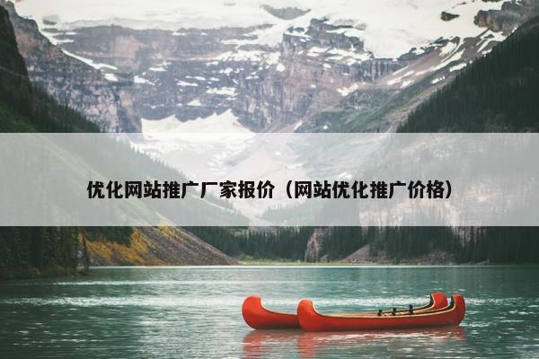 优化网站推广厂家报价（网站优化推广价格）