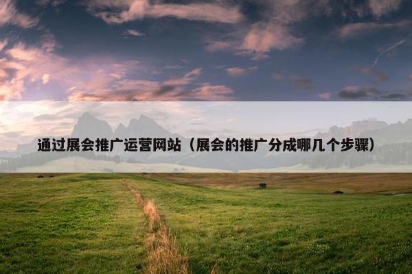 通过展会推广运营网站（展会的推广分成哪几个步骤）