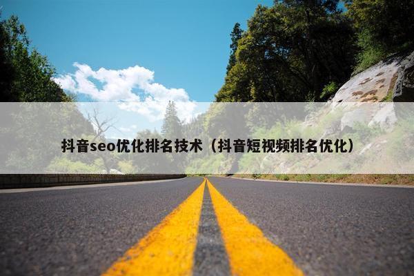 抖音seo优化排名技术（抖音短视频排名优化）