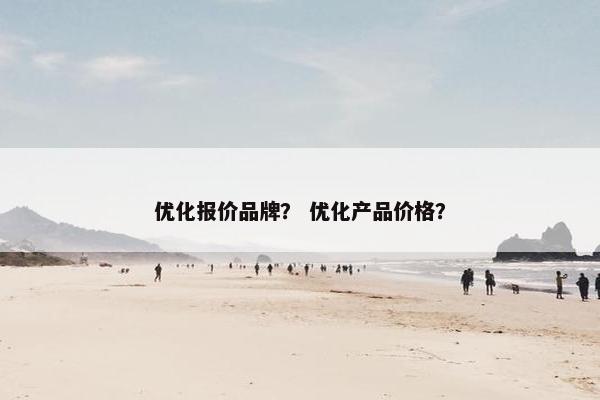 优化报价品牌？ 优化产品价格？