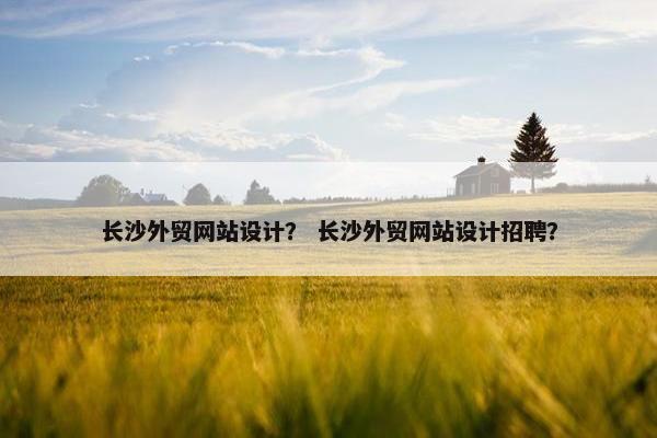长沙外贸网站设计？ 长沙外贸网站设计招聘？