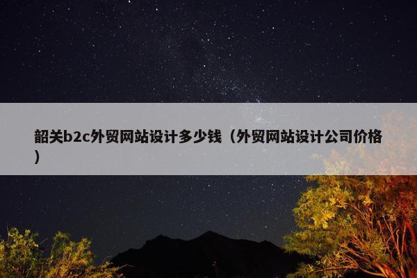 韶关b2c外贸网站设计多少钱（外贸网站设计公司价格）