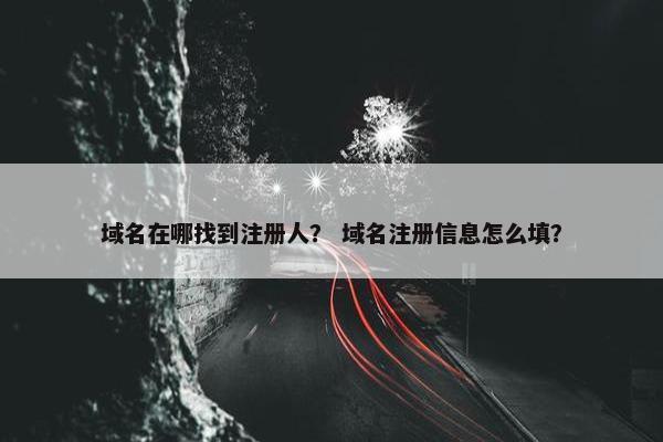 域名在哪找到注册人？ 域名注册信息怎么填？