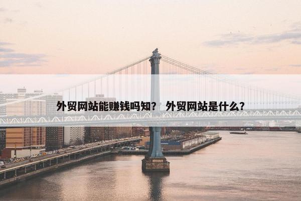 外贸网站能赚钱吗知？ 外贸网站是什么？