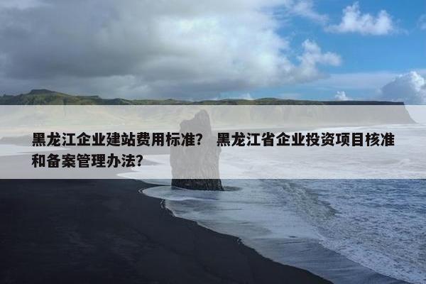 黑龙江企业建站费用标准？ 黑龙江省企业投资项目核准和备案管理办法？