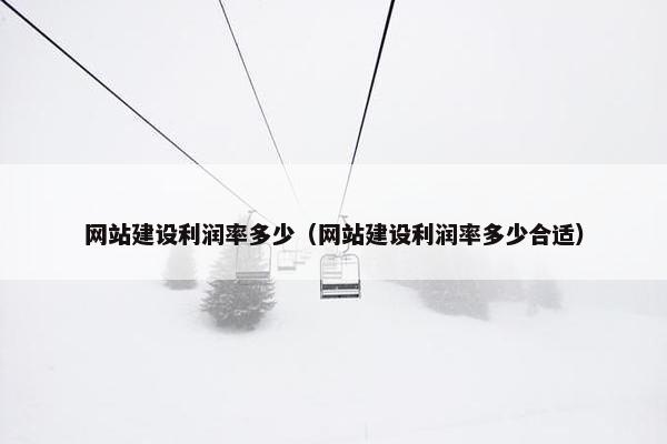 网站建设利润率多少（网站建设利润率多少合适）