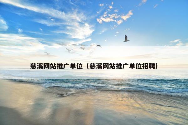 慈溪网站推广单位（慈溪网站推广单位招聘）