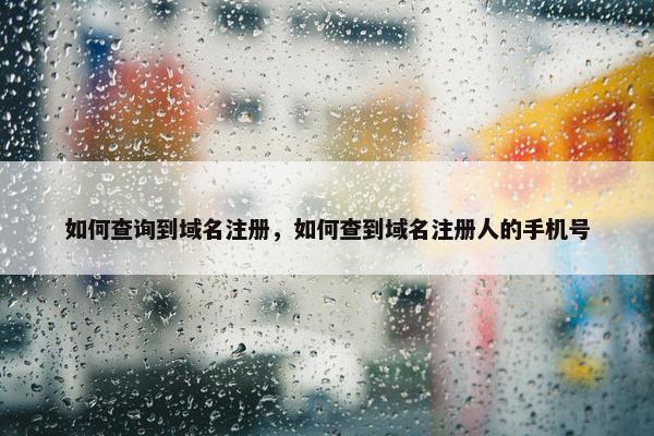如何查询到域名注册，如何查到域名注册人的手机号