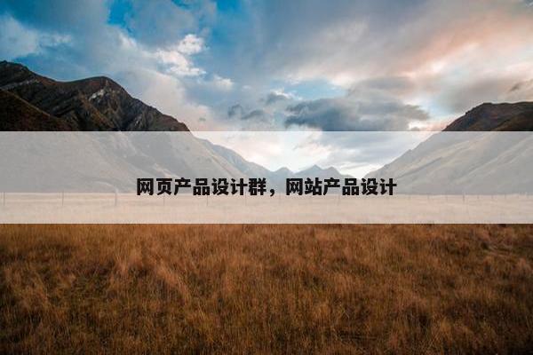 网页产品设计群，网站产品设计