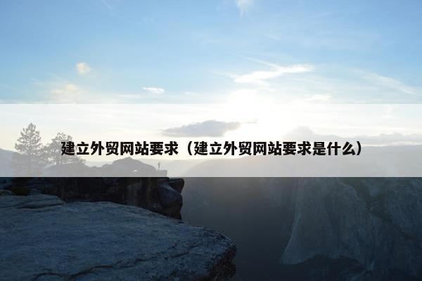 建立外贸网站要求（建立外贸网站要求是什么）