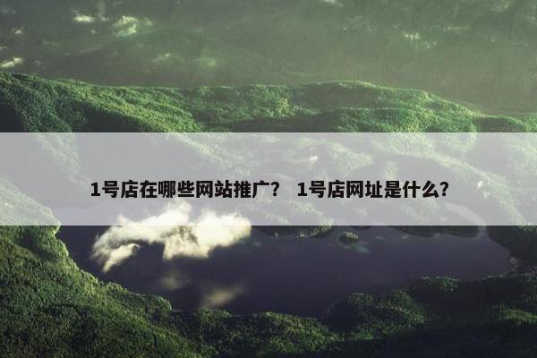 1号店在哪些网站推广？ 1号店网址是什么？