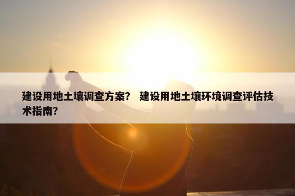 建设用地土壤调查方案？ 建设用地土壤环境调查评估技术指南？