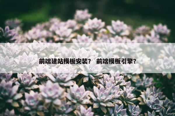 前端建站模板安装？ 前端模板引擎？