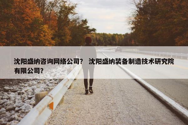 沈阳盛纳咨询网络公司？ 沈阳盛纳装备制造技术研究院有限公司？