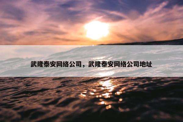 武隆泰安网络公司，武隆泰安网络公司地址