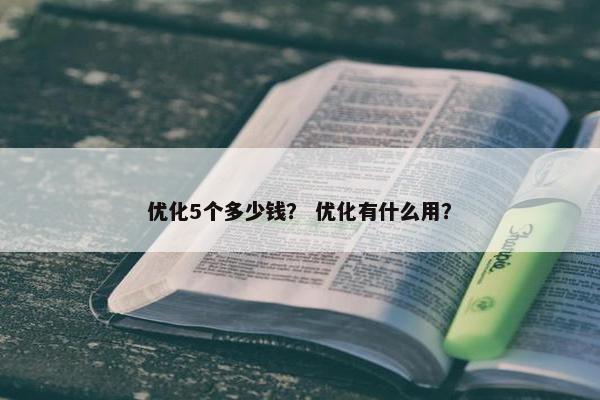 优化5个多少钱？ 优化有什么用？
