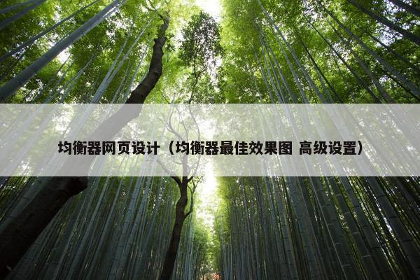 均衡器网页设计（均衡器最佳效果图 高级设置）