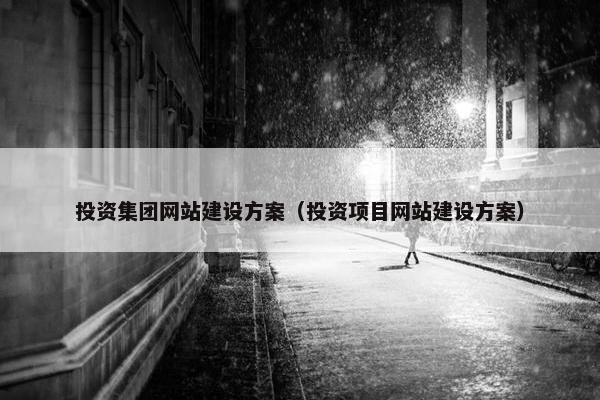 投资集团网站建设方案（投资项目网站建设方案）