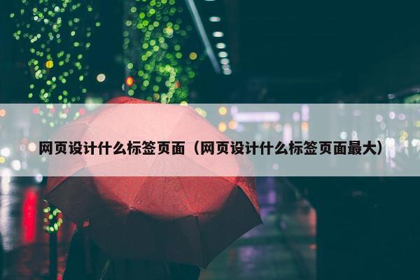 网页设计什么标签页面（网页设计什么标签页面最大）