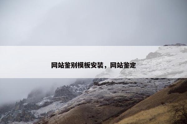 网站鉴别模板安装，网站鉴定