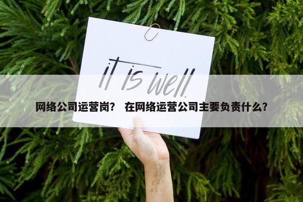 网络公司运营岗？ 在网络运营公司主要负责什么？