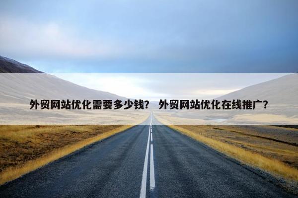 外贸网站优化需要多少钱？ 外贸网站优化在线推广？