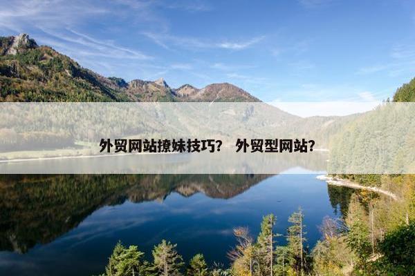 外贸网站撩妹技巧？ 外贸型网站？